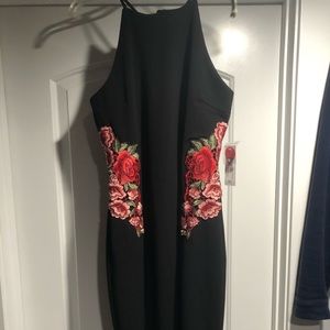 Black dress with roses